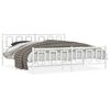 vidaXL Estrutura de cama com cabeceira e p&eacute;s 193x203 cm metal branco