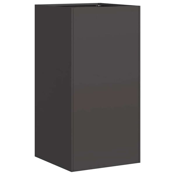 vidaXL Vaso/floreira 40x40x80 cm a&ccedil;o laminado a frio preto