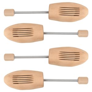 vidaXL Alargadores de cal&ccedil;ado 2 pares EU 35-38 madeira de l&oacute;tus maci&ccedil;a