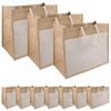 vidaXL Bolsas de Juta com Bolso 10 Natural e Branco 42 x 33 x 19 cm