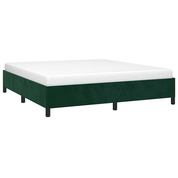 vidaXL Estrutura de cama sem colch&atilde;o 180x200 cm veludo verde-escuro