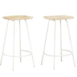 vidaXL Bancos de bar 2 pcs madeira de mangueira maci&ccedil;a