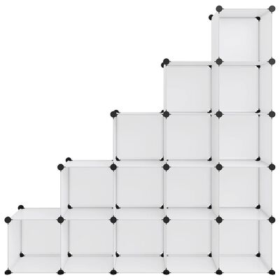 vidaXL Organizador de arrumação com 15 cubos PP transparente