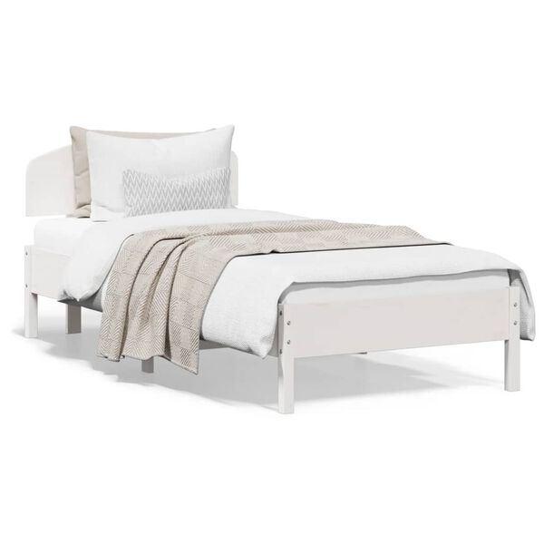 vidaXL Cama sem colch&atilde;o 90x200 cm madeira de pinho maci&ccedil;a branco