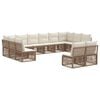 vidaXL Conjunto de Sof&aacute; de Jardim 12 pcs Bege vime PE