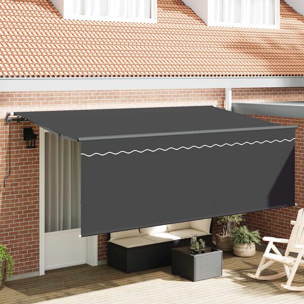 vidaXL Toldo Retr&aacute;til Antracite 350 x 200 cm Poli&eacute;ster e Alum&iacute;nio