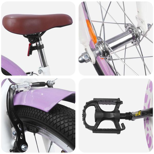 vidaXL Bicicleta Infantil 18 Polegadas para 5-7 anos Roxo