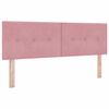 vidaXL Cama Box Spring LED com colch&atilde;o Rosa 160 x 200 cm Veludo