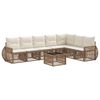 vidaXL Conjunto de Sof&aacute; de Jardim 8 pcs Bege e Branco Creme vime PE