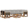 vidaXL Conjunto de Sof&aacute;s para Exterior 8 pcs Natural e Cinzento-Claro