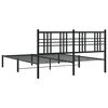 vidaXL Estrutura de cama em metal com cabeceira 150x200 cm preto