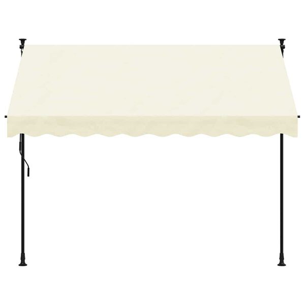 vidaXL Toldo retr&aacute;til 250x150 cm tecido e a&ccedil;o cor creme