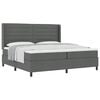 vidaXL Cama Box com almofada Manual Cinza Escuro 200 x 200 cm tecido
