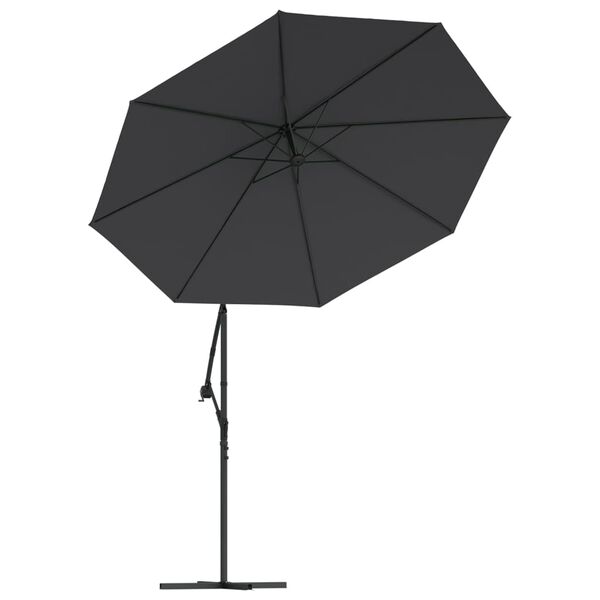 vidaXL Tecido de substitui&ccedil;&atilde;o p/ guarda-sol cantilever 350 cm preto