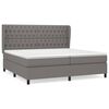 vidaXL Cama com molas/colch&atilde;o 200x200 cm tecido cinzento-escuro