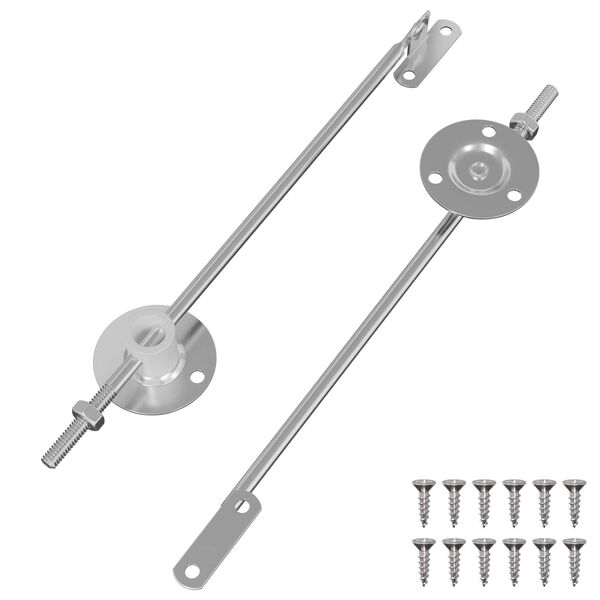 vidaXL Hinge de suporte de tampa 2 pcs Prateado 194 x 36 x 18 mm Ferro