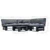 vidaXL Sof&aacute;s de paletes jardim 4 pcs almofad&otilde;es cinzentos madeira