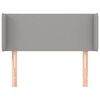 vidaXL Cabeceira de cama c/ abas tecido 83x16x78/88 cm cinzento-claro