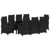 vidaXL Conjunto de Jantar para Jardim 9 unid. Preto vime PE