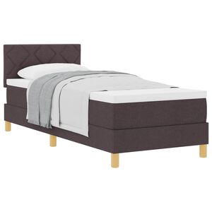 vidaXL Cama Box com almofada Manual Marrom Escuro 80 x 200 cm tecido