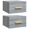 vidaXL Mesas de cabeceira de parede 2 pcs 35x35x20 cm cinzento sonoma