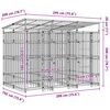 vidaXL Canil de exterior com telhado 5,53 m&sup2; a&ccedil;o