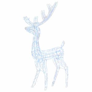 vidaXL Rena decorativa de Natal 140 LEDs 128 cm acr&iacute;lico branco frio