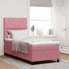 vidaXL Cama Box com colch&atilde;o com cabeceira Rosa 90 x 190 cm tecido