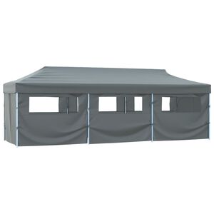vidaXL Tenda para festas pop-up dobr&aacute;vel c/ 8 paredes 870x291x315 cm antracite