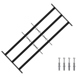 vidaXL Grade de Seguran&ccedil;a para Janelas com 3 Barras Transversais 3 pcs