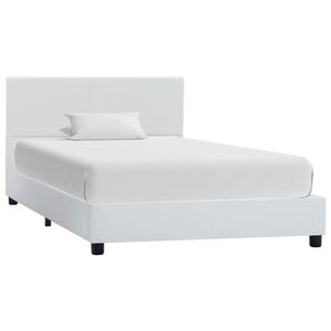 vidaXL Estrutura de cama 100x200 cm couro artificial branco