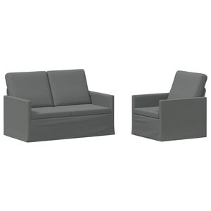 vidaXL Conjunto de Sof&aacute;s 2 pcs Cinzento-Escuro Tecido