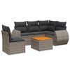 vidaXL 6 pcs conjunto sof&aacute;s de jardim com almofad&otilde;es vime cinzento
