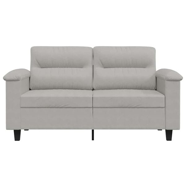 vidaXL Sof&aacute; de 2 lugares 120 cm tecido de microfibra cinzento-claro