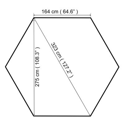 vidaXL Tenda/gazebo de jardim hexagonal 323x265 cm bege