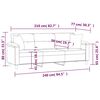 vidaXL Sof&aacute; 3 lugares c/ almofad&otilde;es 210 cm microfibra cinza-claro