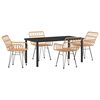 vidaXL Conjunto de Jantar para Jardim 5 unid. Castanho