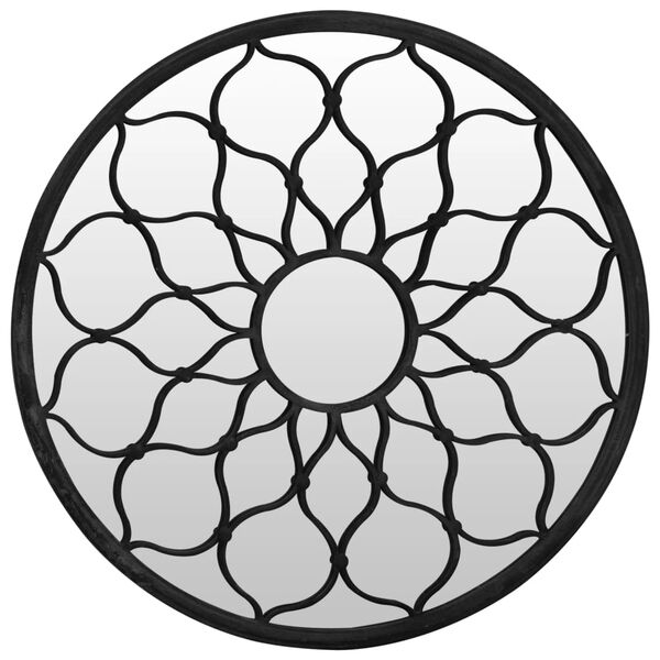 vidaXL Espelho em ferro redondo p/ uso no interior 60x3 cm preto