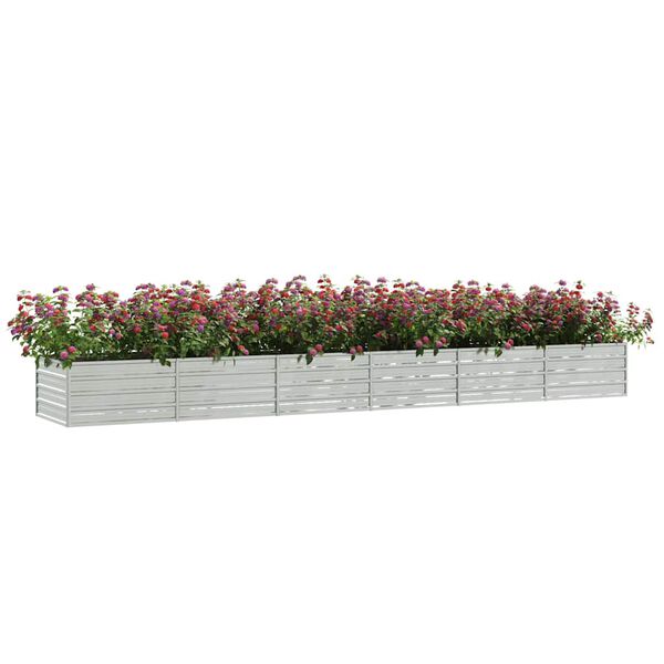 vidaXL Canteiro elevado de jardim 480x80x45cm a&ccedil;o galvanizado prateado