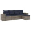vidaXL Conjunto de sof&aacute; de jardim de 5 pe&ccedil;as com almofadas em rattan sint&eacute;tico cinza