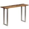 vidaXL Mesa consola em madeira recuperada maci&ccedil;a e a&ccedil;o 120x35x76 cm