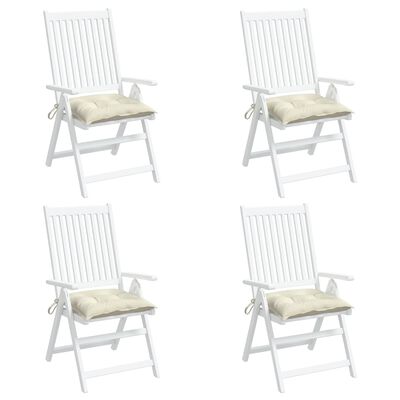 vidaXL Almofadões de cadeira 4 pcs 50x50x7cm tecido oxford branco nata