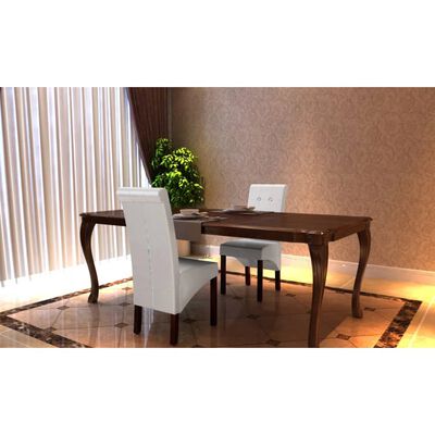 vidaXL Cadeiras de jantar 2 pcs couro artificial branco