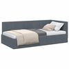 vidaXL Estrutura de Cama de Canto Cinza Escuro 90 cm x 190 cm Veludo