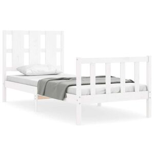 vidaXL Cama sem colch&atilde;o 90x190 cm madeira de pinho maci&ccedil;a branco