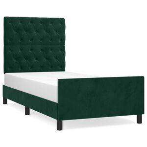 vidaXL Estrutura de cama sem colch&atilde;o 80x200 cm veludo verde-escuro