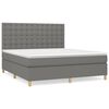 vidaXL Cama com molas/colch&atilde;o 160x200 cm tecido cinzento-escuro