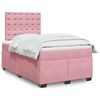 vidaXL Cama boxspring com colch&atilde;o 120x190 cm veludo rosa