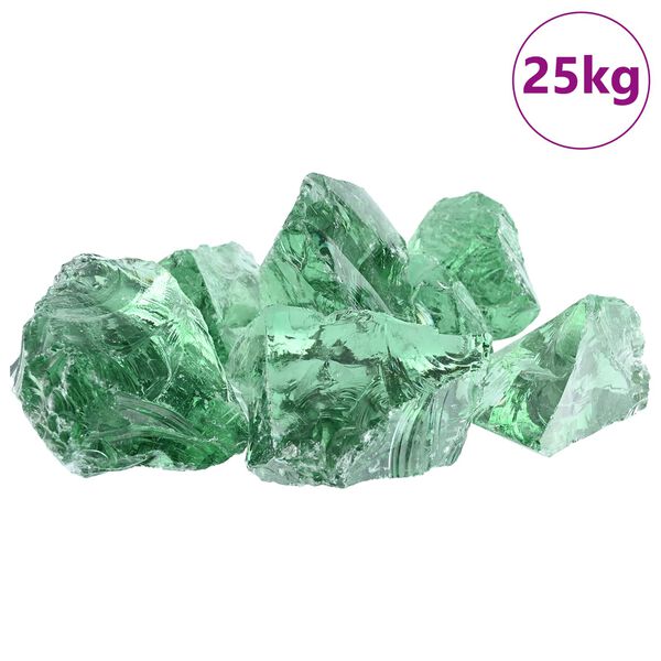 vidaXL Pedras de Jardim Verde Claro 12 cm Vidro