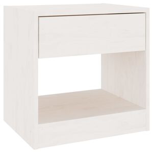 vidaXL Mesa de cabeceira 40x31x40 cm pinho maci&ccedil;o branco